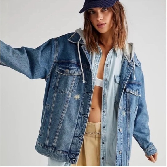 WE THE FREE Flawless Hooded Denim Jacket - Picture 1 of 13